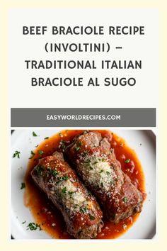 beef braciole recipe in italian with text overlay