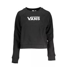 Black Cotton Sweater. Long-Sleeved Sweatshirt. Brushed Cotton Fabric. Round Neck. Print Of Logo. Designed For Women. Material: 100% Cotton. Vans Sweater, Vans Black, Womens Vans, Brushed Cotton, Print Logo, Cotton Sweater, Black Cotton, Sweaters & Cardigans, Sweaters For Women