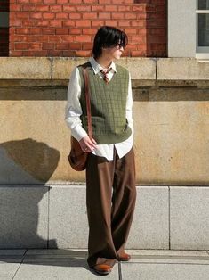 Vest Outfits Men, Ropa Upcycling, Sweater Vest Outfit, Cool Outfits For Men