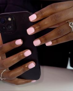 Spring Gel Nails Ideas, Nails Black Women, Short Pink Nails, Gel Polish Nail Designs, Nails Black, Birthday Nails, Square Acrylic Nails, Best Acrylic Nails