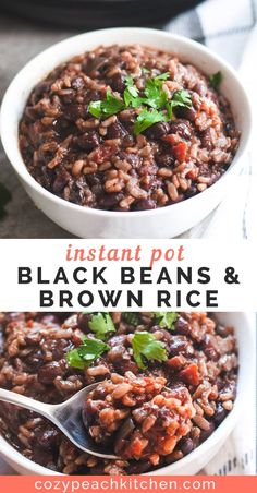 instant pot black beans and brown rice