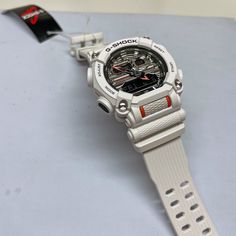 Casio G-Shock GA900AS-7A Astro World Space Watch White Orange Silver Metallic White Analog Digital Watch For Outdoor, White Analog Watch With Round Dial, Astro World, Space Watch, New G Shock, Daylight Savings, Elapsed Time, Countdown Timer, Repair Shop