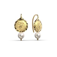 Discover timeless elegance with our Owl of Athena Gold Coin Earrings, available in 14k or 18k gold. Expertly crafted in Italy by Oltremare Gioielli, these exquisite Italian jewelry pieces showcase a captivating blend of ancient symbolism and modern design. Adorned with a lustrous White Akoya Pearl and featuring gold hook closures, these earrings are a symbol of wisdom and beauty. Elevate your style with the allure of craftsmanship and sophistication. Earrings size: 25mm Length, 12 mm width 6mm / Owl Of Athena, Gold Coin Earrings, Japanese Pearls, Symbol Of Wisdom, Coin Earrings, Italian Jewelry, Gold Coin, Akoya Pearls, Gold Coins