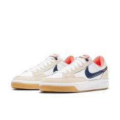 Nike SB Adversary Premium CW7456-102 Nike Sb Adversary, Leather Accents, Navy Leather, Vibrant Orange, Nike Sb, Light Brown, Gum, Skateboard, Things To Wear