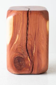 a piece of wood that has been cut in half