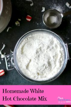 homemade white hot chocolate mix in a bowl