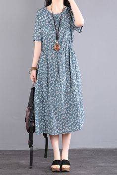 Summer New Printed Dress Casual Short Sleeve Floral Long Dress Material: Cotton Collar: O-neck Pattern: Flower Season: Summer Floral Long Dress, Flower Season, Floral Dresses Long, Pattern Flower, Printed Dress, Dress Material, New Print, Neck Pattern, Dress Materials