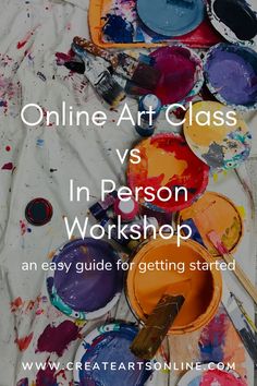 Online art class vs in person workshop.  An easy guide for getting started. Art Retreats, Online Art Classes, Art Teacher, Art Class, Media Art, Art Classes, Mixed Media Art, Talk About