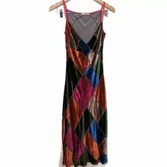 Velvet Patchwork, Dress 70s, Diamond Dress, Patchwork Dress, Carrie Bradshaw, Hippie Outfits, Playing Dress Up, Colorful Fashion, Empire Waist