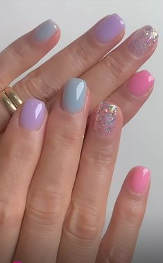 Cute Simple Nails, Gel Nails Diy, Cute Gel Nails, Dipped Nails, Girls Nails, Funky Nails, Fancy Nails, Chic Nails, Short Acrylic Nails