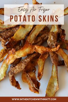 easy air fryer potato skins on a white plate