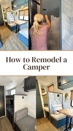 How to Remodel A Camper Trailer Remodel Ideas, How To Remodel A Camper, Rv Remodel Ideas, Van Remodel, Rv Cabinets, Camper Interior Design