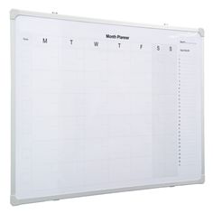 a whiteboard with the month planner on it