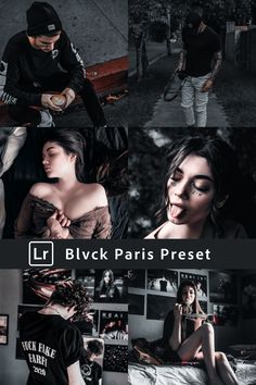 the black paris preset is being used for photoshopping