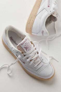 Shop our Reebok Club C 85 Vintage Sneakers at FreePeople.com. Boho clothing for the creative spirit- free worldwide shipping. Rebox Shoes, Trending Shoes For Women, Amanda Oleander, Classy Sneakers, Reebok Club C 85 Vintage, Best Sneakers For Women, When No One Is Watching, Shoe Photography, Club C 85 Vintage