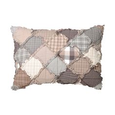 a decorative pillow made out of patchwork fabric