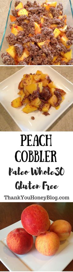 peach cobbler recipe made with ice cubes and sliced peaches