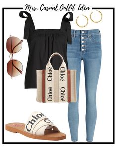 Basic Girl Outfit, Chloe Sandals, Oufits Casual, Effortlessly Chic Outfits, Women's Tie, Summer Work Outfits, Casual Chic Outfit, Womens Tie, Chloe Bag