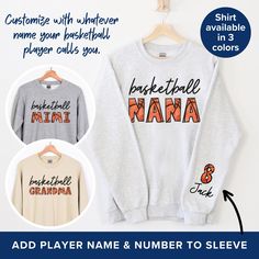 Support your hoop-loving grandchild in style in our Basketball Grandma sweatshirt. Customize this design for whatever special name your favorite baller calls you, whether it's Nana, Mimi, Gigi, Grammy or something else. The text design features a blend of cursive and trendy basketball doodle lettering. What really sets this sweatshirt apart, however, is the sleeve design featuring your player's name and jersey number on the left sleeve. ** SWEATSHIRT FEATURES ** This unisex heavy blend crewneck Basketball Doodle, Nana Sweatshirt, Grandma Sweatshirt, Personalized Basketball, Grandma Shirt, Doodle Lettering, Grandma Shirts, Text Design, Change Your Mind