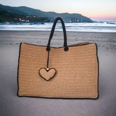 Crochet Raffia Tote Bag Straw Summer Beach Woven Shoulder - Etsy Raffia Tote Bag, Light Summer Dresses, Straw Beach Bag, Polka Dot Fabric, Fancy Party, Dotted Fabric, Beautiful Heart, Woven Bag, Knitted Bags