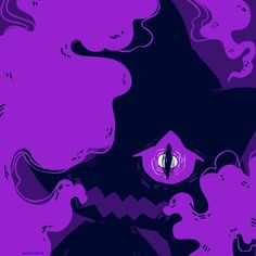 a purple and black background with an eye in the center