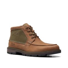 Clarks-Maplewalk Boot Add rugged appeal to your cool weather look with the Maplewalk boot from Clarks. Featuring a leather upper with waxed canvas panels and a thick foam footbed for added support. Cool Weather, Waxed Canvas, Brown Boots, Leather Upper, Boots, Canvas, Leather