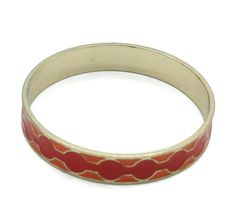 Orange and Red Enameled Bangle Bracelet Colorful Mod Stacking - Etsy