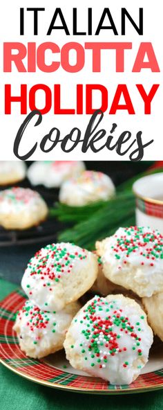 italian ricotta holiday cookies on a plate