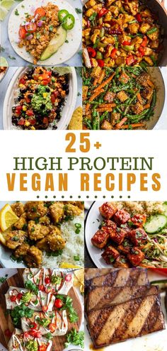 25 high protein vegan recipes with the title overlay