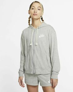 Read Description Very Carefully!!! 100% AUTHENTIC GUARANTEED Nike NSW Gym Vintage Hoodie CJ1694 063 Grey Heather/White New Women's Size S Item Info: MSRP: $60.00 Name: Nike NSW Gym Vintage Hoodie Size: S Style #: CJ1694 Color-Way: 063 Color: Grey Heather/White Condition: Brand New With Original Tags Terms of Sale: ITEMS SHIP DOUBLE BOXED (Shoes Only). Apparel and equipment may be shipped in envelope or box accordingly. We will NOT refund the item if it has been worn or shows any sign that it has Nike Jacket Women, Plus Size Sportswear, Vintage Nike Jacket, Vintage Loungewear, Nike Sportswear Women, Vintage Sportswear, Nike Long Sleeve, Nike Zip Up, Nike Vintage