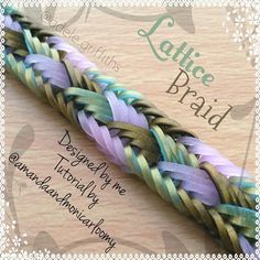 an image of a braid made with different colors and sizes on a wooden table top