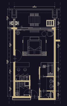 a blueprint drawing of a bedroom and bathroom