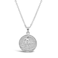 In ancient times, wearing the image of Medusa was said to keep evil away. Take a little bit of good luck and courage wherever you go with this medusa pendant necklace! Material: Rhodium plated brass Features: Measures 16" with 2" extender, 0.7" pendant, Lead & Nickel free, lobster clasp Silver Amulet Charm Necklace With Coin Pendant, Silver Charm Necklace With Coin And Adjustable Chain, Silver Charm Necklace With Adjustable Coin Chain, Silver Spiritual Charm Necklace With Coin Pendant, Spiritual Silver Charm Necklace With Coin Pendant, Silver Zodiac Charm Necklaces, Silver Spiritual Medallion Necklace, Silver Spiritual Medallion Necklace Tarnish Resistant, Spiritual Silver Medallion Necklace Tarnish Resistant