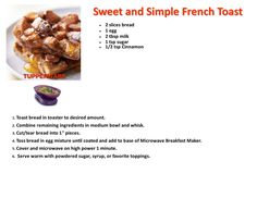 the recipe for sweet and simple french toast is shown in this brochure format