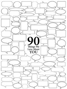 an image of a number of speech bubbles with the words 80 things we love about you