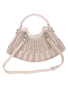 The fan handbag by Wicker wings. This item is in size UNI and the color is Beige Beige Top Handle Box Bag For On-the-go, On-the-go Box Bag With Top Handle, On-the-go Shoulder Bag With Detachable Top Handle, Chic On-the-go Shoulder Box Bag, Chic On-the-go Crossbody Bag, Chic Shoulder Bag With Removable Pouch For On-the-go, Handheld Box Bag With Detachable Handle For Shopping, Trendy Top Handle Straw Bag, Trendy Top Handle Shoulder Bag For On-the-go