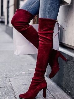 Fashion New Burgundy women boots cheap martin boots hot S2356 from Mileg Hak Tinggi, Mode Shoes, Barefoot Sandal, Cheap Boots, Thigh High Boots Heels, Martin Boots, Heel Boots, Boots Outfit, Thigh High Boots