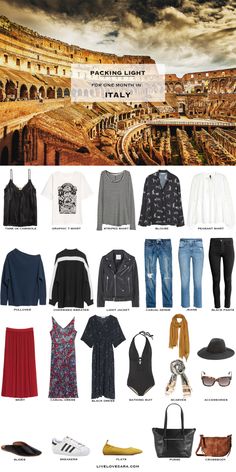 an image of a bunch of clothes that are in the middle of a page with words on it