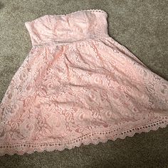 Light Pink Strapless Dress. New Without Tags. Never Worn Strapless Pink Cotton Dress, Vintage Strapless Pink Dresses, Pink Strapless Dress With Built-in Bra, Pink Strapless Dress, Strapless Lace Dress, Light Pink, Strapless Dress, Lace Dress, Colorful Dresses