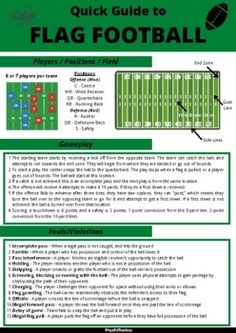 the official guide to flag football, with instructions on how to play and where to use it