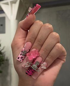 Dramatic Nails, Exotic Nail Designs, Nyc Nails, Cute Acrylic Nail Designs, Long Square Acrylic Nails, Gem Nails