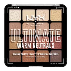 Turn up and switch up your looks with our Ultimate Palettes! Each palette features 16 vegan true-to-pan payoff shades to create a wide range of looks. From rich mattes to bright shimmers, there's a palette for every look and mood. Instantly go from day to play with a splash of vibrant, 1-swipe color! Create ultimate looks with our pro-curated, vegan shades and formulas. Curated by makeup pros in LA for all skintones. Nyx Eyeshadow, Neutral Eyeshadow Palette, Makeup Pro, Neutral Eyeshadow, Nyx Makeup, American Crew, Aftershave, Eye Shadow Palette, Nyx Professional Makeup