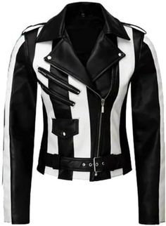 Stylish leather jacket inspired by the popular Beetlejuice movie, perfect for young kids who love the edgy character. Light Weight Leather Zip Front & Zip Pockets Fitted - if in doubt order a size up. Please check Size Chart in the pictures before placing order. This Jacket is for Children. Beetlejuice Movie, Stylish Leather Jacket, Clothes Reference, Gothic Punk, Striped Jacket, Swaggy Outfits, Beetlejuice, Halloween Shopping, Zip Pockets