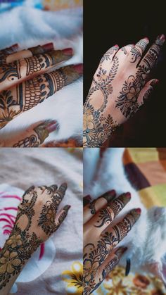 the hands are decorated with henna designs