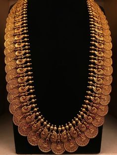 Lakshmi Kasula Haram, Kaasu Mala Gold Haram, Kasulaperu Jewellery, Long Haram Gold Jewellery Designs