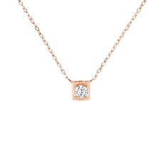 Description A graphic necklace which hosts a diamond. 18K rose gold 0.15 ct of diamonds Length: 45cm, adjustable to 40 cm SKU: 608115 Rose Gold Round Pendant Diamond Necklace, Rose Gold Diamond Necklace With Brilliant Cut, Rose Gold Diamond Necklace With Round Cut, Rose Gold Diamond Necklace With Adjustable Chain, Rose Gold Diamond Necklace With Single Round Cut, Rose Gold Diamond Necklace With Adjustable Chain As Gift, Gift Rose Gold Diamond Necklace With Adjustable Chain, Gift Diamond Necklace In Rose Gold With Adjustable Chain, Rose Gold Diamond Necklace With Round Pendant