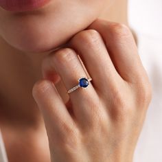 Your Sapphire Engagement Ring is stylish, dainty and pretty ideal for everyday use. Details of solid gold handmade Blue Gemstone Ring are very eye-catching. It is a great gift for your loved ones. This jewelry will be an indispensable piece of yours. This meaningful Sapphire Solitaire Ring with high quality handwork will be a legacy you can leave to your family its.  * Sapphire Diamond Ring Details * Material / Gold Kt:  14K (585), 18K (750), 8K (333) * Available Gold Colors: Yellow Gold, White Elegant Ethical Sapphire Promise Ring, Lab-created Sapphire Round Band Jewelry As Gift, Dainty Blue Sapphire Ring In Round Cut, Elegant Sapphire Crystal Promise Ring, Lab-created Sapphire Birthstone Wedding Ring, Dainty Round Sapphire Ring With Diamond, Lab-created Sapphire Round Band Jewelry Gift, Dainty Blue Sapphire Ring Round Cut, Elegant Wedding Rings With Lab-created Sapphire