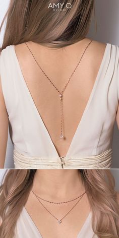 Rose Gold Bridal Jewelry, Y Lariat Necklace, Back Necklace, Silver Necklace, Backless Wedding Dress, Crystal Back Necklace Elegant Adjustable Necklace For Wedding, Elegant Adjustable Bridal Necklace For Anniversary, Elegant Rose Gold Drop Necklace For Formal Occasions, Elegant Rose Gold Lariat Necklace With Clavicle Chain, Wedding Backdrop Necklace With Clavicle Chain, Elegant Party Backdrop Necklace With Adjustable Chain, Rose Gold Lariat Jewelry For Wedding, Elegant Adjustable Drop Necklace For Party, Delicate Formal Bridal Necklace With Adjustable Chain