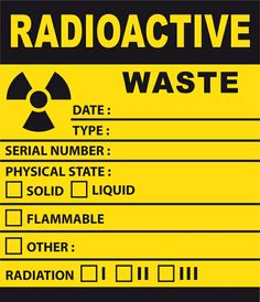 radioactive waste sign with the words radioactive written below it