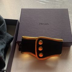 Prada Suede And Leather Cuff Bracelet Adjustable Velcro Prada Accessories, Leather Cuff Bracelet, Bracelet Leather, Leather Cuffs Bracelet, Leather Cuffs, Cuff Bracelet, Leather Bracelet, Prada, Cuff